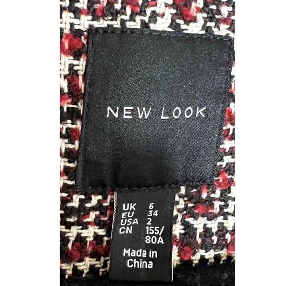 New Look Jacket Coat Blazer Women 2 Plaid lined Dark Academia Dressy Winter Fall - Picture 3 of 12
